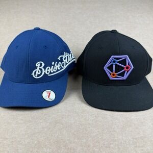 Boise State Broncos Hat Zephyr Size 7 & Yupoong Hexagon Logo Fitted Cap Bundle